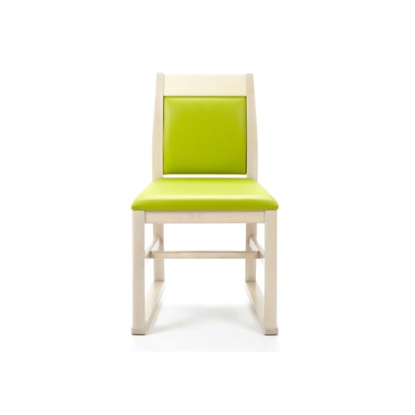 Ascot Armless Chair with Skids and Upholstered Back